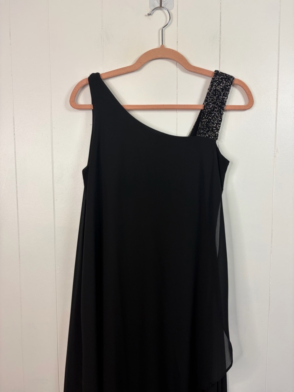 Frank Lyman Design Black Tie Chiffon Wedding Guest Evening Dress Long Size 4 - Picture 4 of 13